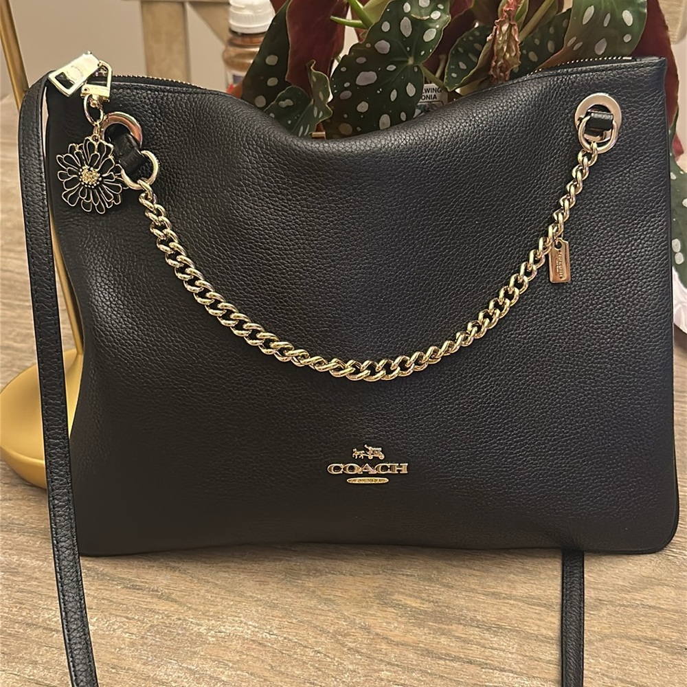 Coach Black Crossbody Bag with Gold Chain